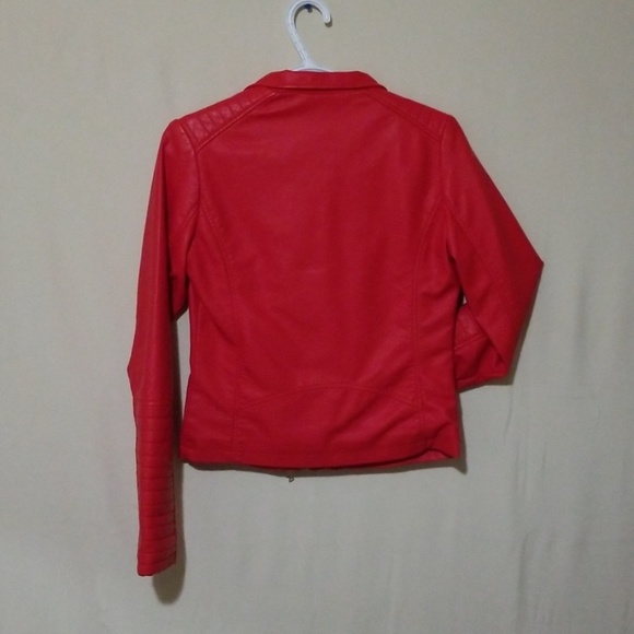 🌸Red Leather Jacket - Picture 4 of 4